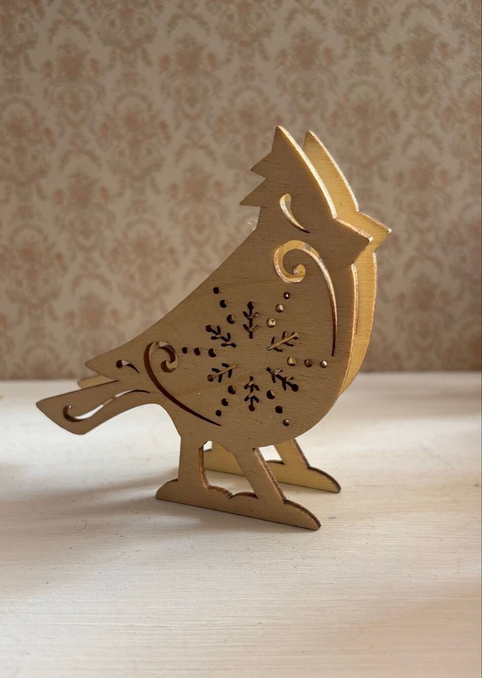 Wooden Bird Christmas Tree Ornament